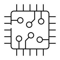 a editável Projeto ícone do microprocessador vetor