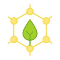 hexagonal químico estrutura ícone, editável vetor