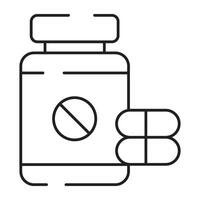 linear Projeto ícone do remédio jarra vetor