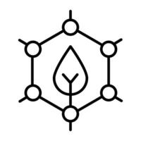 hexagonal químico estrutura ícone, editável vetor