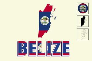 belize mapa e belize bandeira vetor desenhando