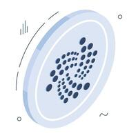 a ícone Projeto do iota moeda vetor