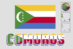 mapa do Comores e vetor ilustração do a Comores bandeira