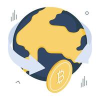 Prêmio baixar ícone do global bitcoin vetor
