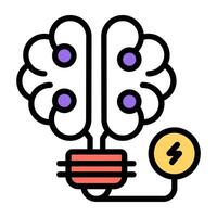 a ícone Projeto do cérebro poder vetor