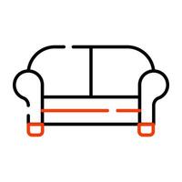 Duplo assento sofá ícone dentro moderno Projeto vetor