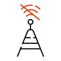 Wi-fi sinais com golpear exibindo não sinais ícone vetor