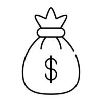 ícone de design moderno de saco de dinheiro vetor