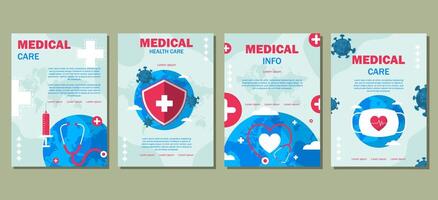 conjunto do médico Cuidado ilustração para uma poster bandeira, cobrir modelo vetor