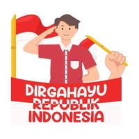 ilustração do dirgahayu republik Indonésia vetor