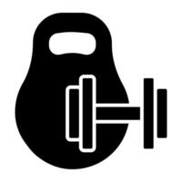 kettlebell com halteres, conceito do Chiclete equipamento vetor