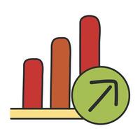 Prêmio baixar ícone do crescimento gráfico vetor