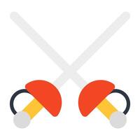 ícone de conceito de ferramenta de batalha, design vetorial de espadas cruzadas vetor