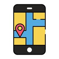 localização PIN dentro Smartphone, ícone do Móvel mapa vetor