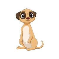 fofa meerkat desenho animado em branco fundo vetor