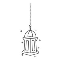 islâmico lanterna linha arte enfeite para Ramadã decoração vetor