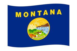 acenando a bandeira do estado de montana. ilustração vetorial. vetor