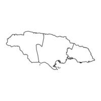 Jamaica mapa com condados. vetor ilustração.
