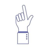 l mão linha de linguagem de sinais e preenchimento estilo ícone design de vetor