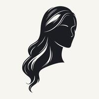 silhueta do uma mulher cabeça com Penteado. vetor ilustração.