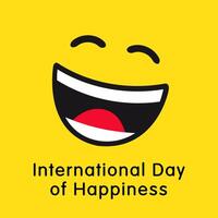 mundo felicidade dia expressivo amarelo face. rede saudações vetor