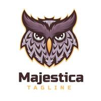 coruja cabeça personagem logotipo mascote vetor