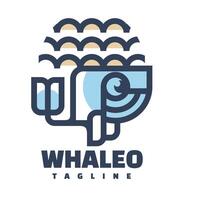 baleia mascote logotipo vetor