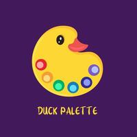 Pato vetor paleta colori crianças logotipo para pintura amarelo ícone