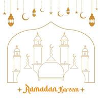 Ramadã kareem social meios de comunicação bandeira deisgn vetor