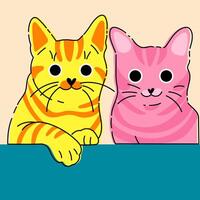 vetor ilustração do uma conjunto do gatos. fofa desenho animado animais.design elemento para anúncio, cartazes, impressões para roupas, bandeiras, capas, crianças produtos, sites, social redes