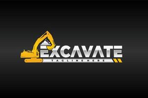 escavadora Rocha logotipo vetor