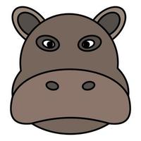 ilustração em vetor de hipopótamo bonito dos desenhos animados