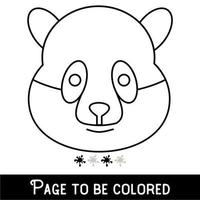 Cara engraçada de panda para ser colorida, o livro de colorir para crianças pré-escolares com nível de jogo educacional fácil, médio. vetor