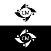 cm logotipo. c m Projeto. branco cm carta. cm, c m carta logotipo Projeto. inicial carta cm ligado círculo maiúscula monograma logotipo. c m carta logotipo vetor Projeto. pró vetor