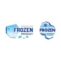 logotipo de produto de gelo alimentos congelados identidade de negócios azul frio elementos gráficos floco de neve produto temperatura congelada emblema ilustração de geladeira