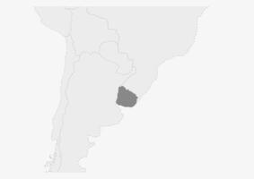 mapa do América com em destaque Uruguai mapa vetor