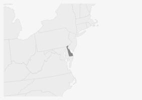 mapa do EUA com em destaque Delaware Estado mapa vetor