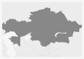 mapa do Ásia com em destaque Cazaquistão mapa vetor