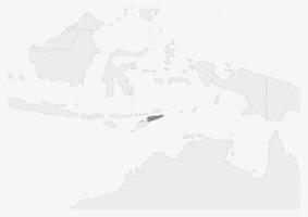 mapa do Ásia com em destaque leste timor mapa vetor