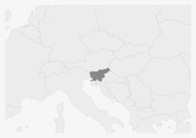 mapa do Europa com em destaque eslovénia mapa vetor