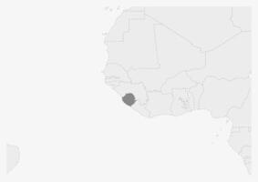 mapa do África com em destaque serra leone mapa vetor