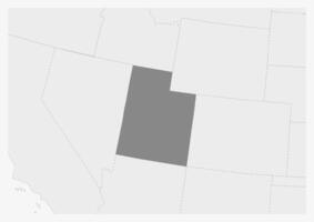 mapa do EUA com em destaque Utah Estado mapa vetor