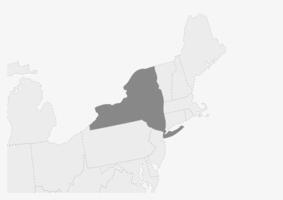 mapa do EUA com em destaque Novo Iorque Estado mapa vetor
