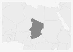 mapa do África com em destaque Chade mapa vetor