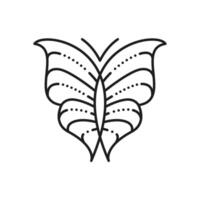 borboleta inseto abstrato esboço ícone vetor