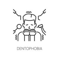 humano dentofobia fobia, mental saúde ícone vetor