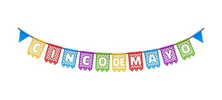 mexicano cinco de maionese feriado papel picado festão vetor