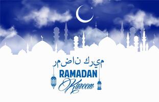 Ramadã kareem eid Mubarak saudações bandeira vetor