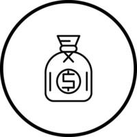 ícone de vetor de saco de dólar