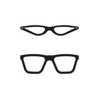 óculos de sol óculos em forma de armações de plástico preto modelos retrô proteção solar legal visão dos olhos silhuetas de vetor ilustração proteção visão de óculos com estrutura de plástico